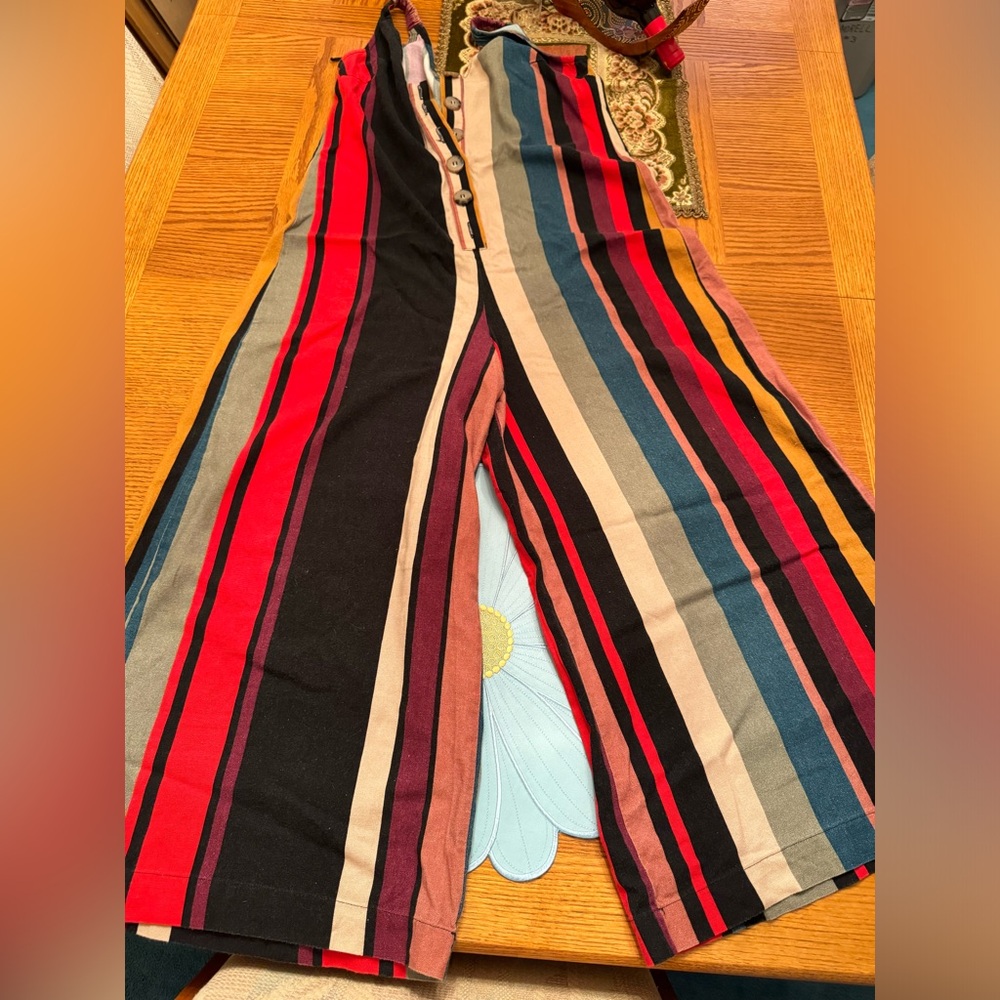 FARM Rio Red and Pink Wide Leg Jumpsuit